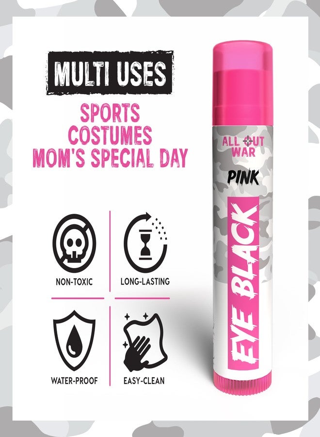 Drip Over Skill All-Out War PINK Sports Eye Black Stick, Colored Face Paint for Baseball, Football, Lacrosse, Softball, Soccer, Hockey, Perfect for Mother's Day, 3 Pack - Image 3