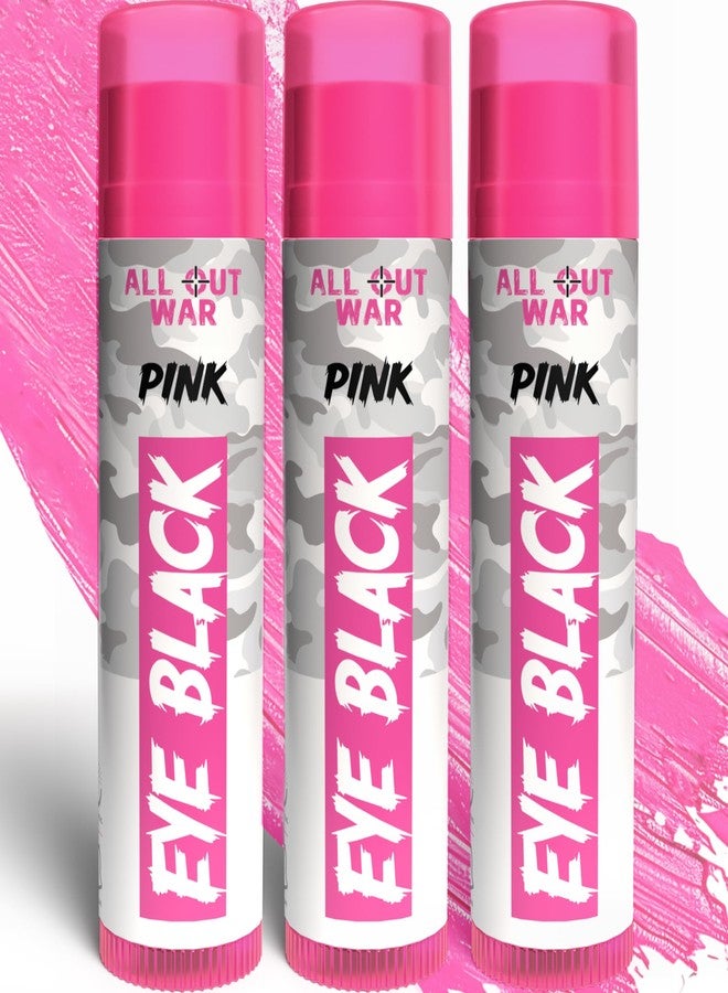 Drip Over Skill All-Out War PINK Sports Eye Black Stick, Colored Face Paint for Baseball, Football, Lacrosse, Softball, Soccer, Hockey, Perfect for Mother's Day, 3 Pack - Image 1