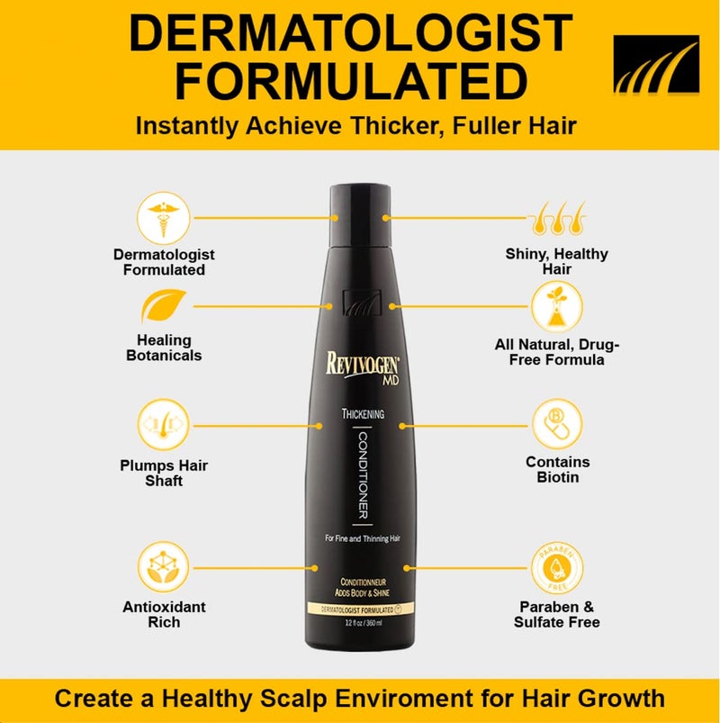 Revivogen MD Thickening Conditioner, Conditioner for Thinning Hair, Hair Loss Conditioner, Thickening Conditioner Men/Women, Conditioner for Hair Loss, 12 Fl oz - Image 2