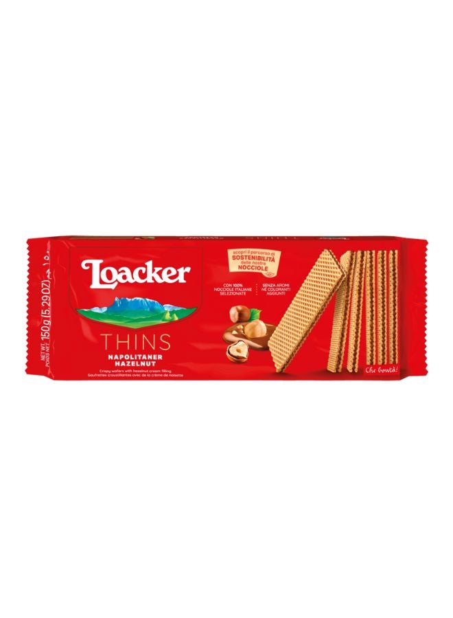 Loacker Thins with Napolitaner Hazelnuts 150g - Image 1