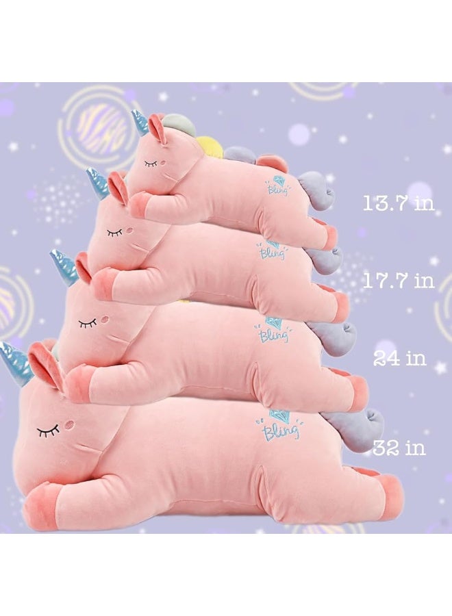 ARELUX 24in Cute Pink Giant Stuffed Unicorn Plush:Soft Animal Hugging Pillow Unicorn Stuffed Animal, Big Body Plushie,Large Gifts for Kids Toy for Girls Room Decor - Image 1