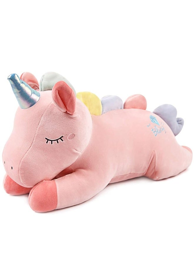 ARELUX 24in Cute Pink Giant Stuffed Unicorn Plush:Soft Animal Hugging Pillow Unicorn Stuffed Animal, Big Body Plushie,Large Gifts for Kids Toy for Girls Room Decor - Image 2