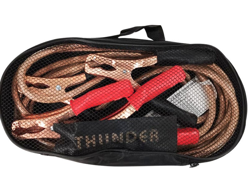 THUNDER 500 Amp Heavy Duty Car Battery Booster Cable 2.5 Meter 6 Gauge Jump Start Cable with Copper Plated Clamps, Automotive Emergency Battery Jumper Cable for Cars, SUVs, Pickup Trucks, Vans and Light Commercial Vehicles with Carry Storage Bag .Item No LS50025 - Image 2