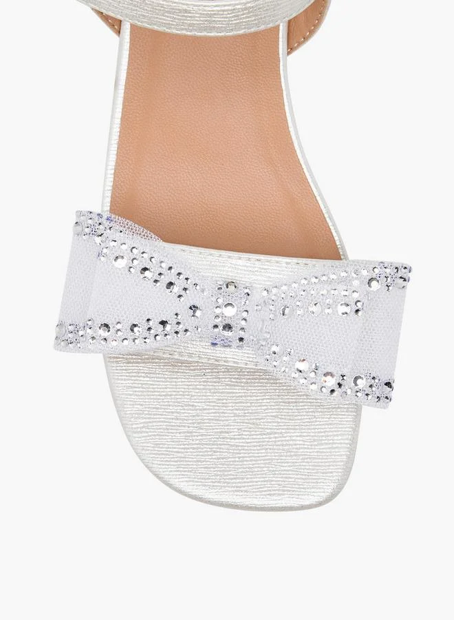 Celeste White Girls Bow Embellished Sandals for Women | Best Price UAE