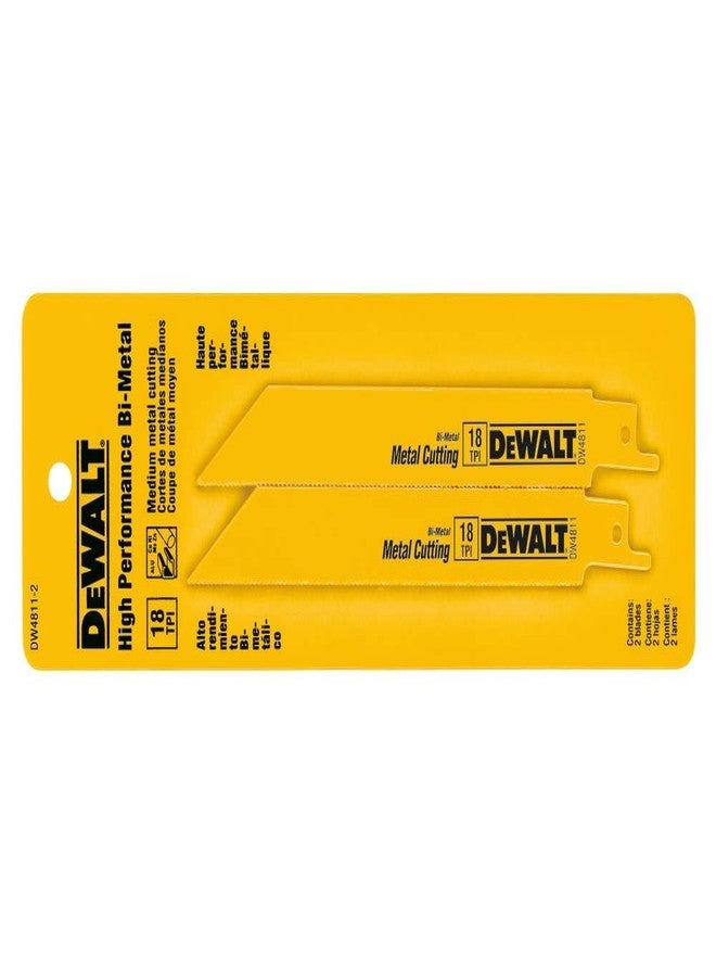 DEWALT Reciprocating Saw Blades, Straight Back, 6-Inch, 18 TPI, 2-Pack (DW4811-2) - Image 2