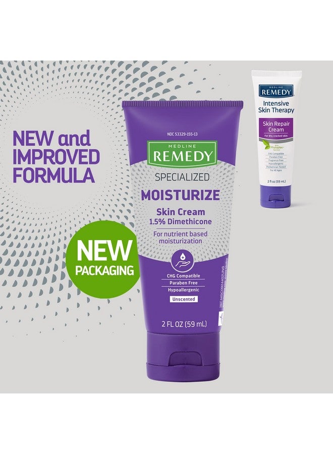 Medline Medline Remedy Specialized Skin Cream, Unscented (2 fl oz), 1.5% Dimethicone, Nourishing Moisturizer for Dry Skin, Paraben-free, and Hypoallergenic Body Cream, Daily Lotion for Dry and Sensitive Skin - Image 2