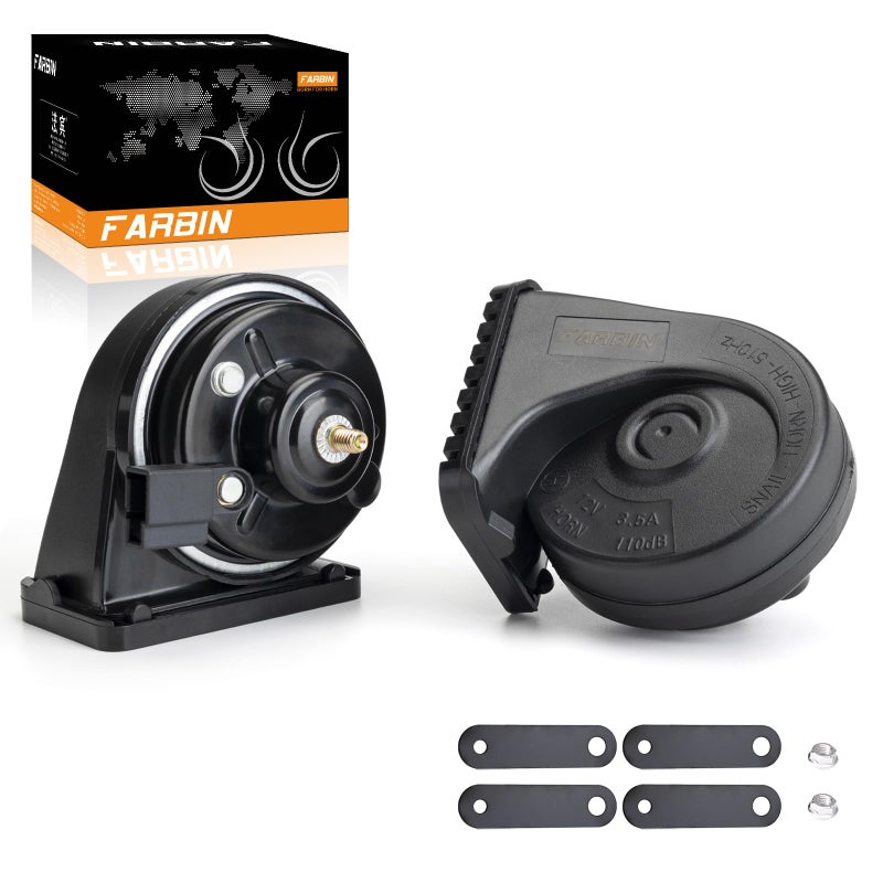 FARBIN Special Interface Auto Horn Compatible with Toyota 12V Car Horn Loud DualTone Electric Snail Horns Waterproof