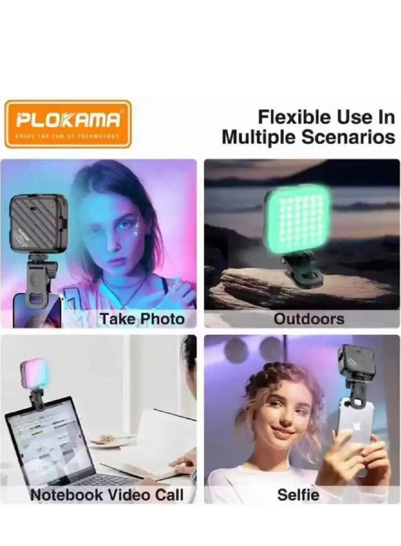 PLOKAMA Selfie Mobile Phone with Clip Holder 3 Light Modes Video Light 3000K-9900K Color Temperature Brightness Adjustable 2000 mAh Batteries for Phone/Tablet/Laptop, Zoom TikTok Live Streaming (U80-PRO) - Image 2