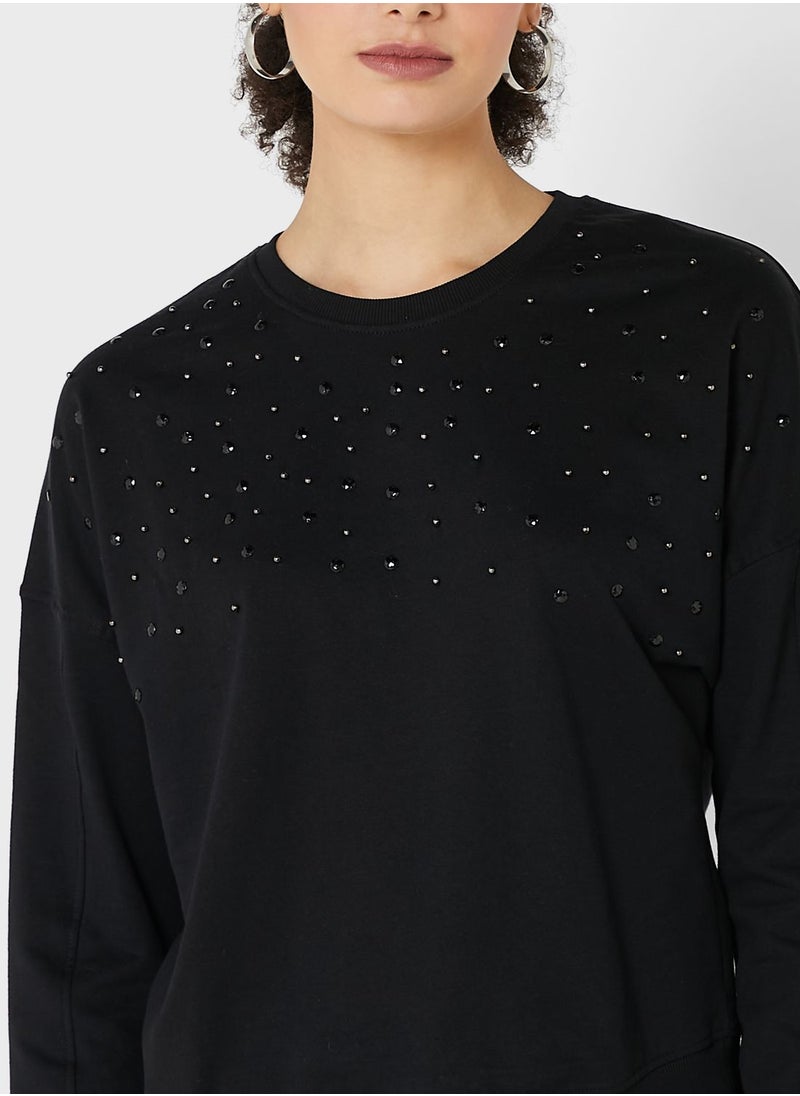 ONLY - Printed Round Neck Sweater - Image 1