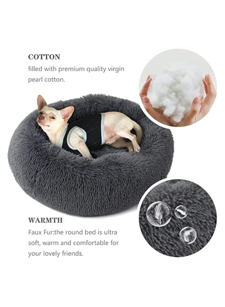 مورو مورو سرير كلاب مخملي تقويمي مع فراء ناعم وقاعدة بلاستيكية - عش مريح وقابل للغسل للحيوانات الأليفة - Image 3