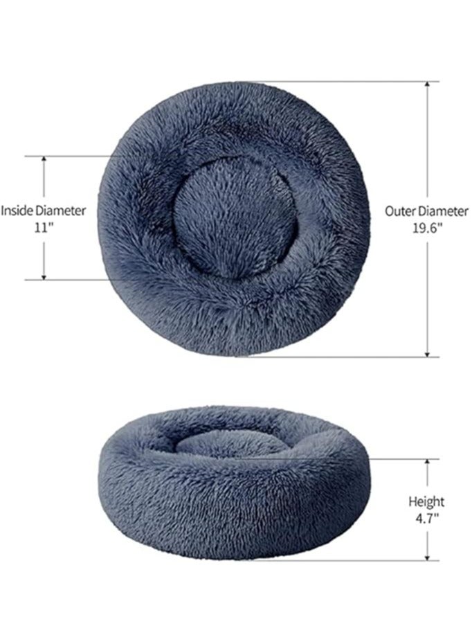 مورو مورو سرير كلاب مخملي تقويمي مع فراء ناعم وقاعدة بلاستيكية - عش مريح وقابل للغسل للحيوانات الأليفة - Image 4