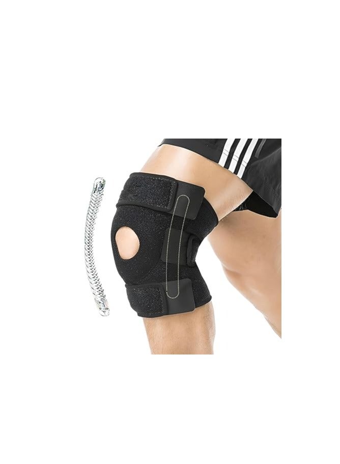 Generic Adjustable Knee Brace with Silicone Supports Open Knee Brace Breathable Neoprene Comfort Knee Support for Arthritis Pain Relief 1 - Image 1
