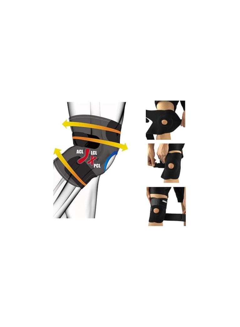 Generic Adjustable Knee Brace with Silicone Supports Open Knee Brace Breathable Neoprene Comfort Knee Support for Arthritis Pain Relief 1 - Image 3