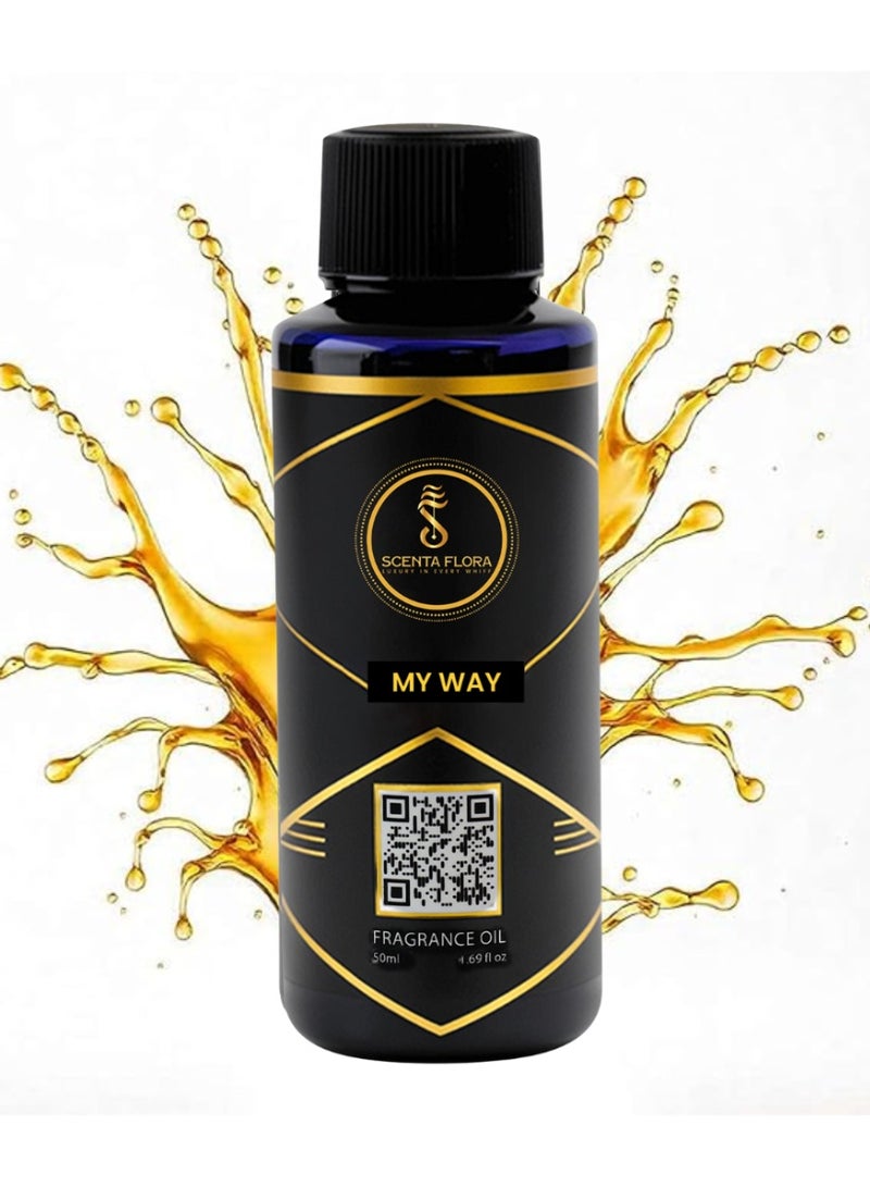 Scenta Flora My Way Diffuser Oil 50ml | Premium Aromatherapy Blend with Bergamot, Orange Blossom, Tuberose, Cedar, Vanilla & White Musk | Pure Fragrance Oil for Relaxation & Mood Uplift - Image 1