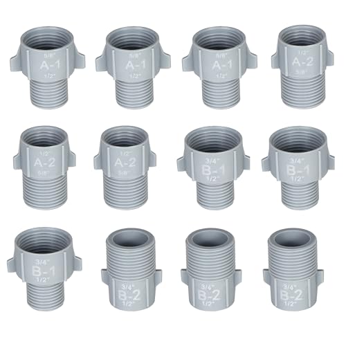 Kerde 12PCS Pipe Converter - 1/2" to 5/8" & 3/4" NPT, Male to Female, Water Pipe Size Change - Image 2