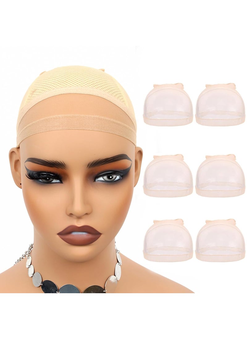 FASHION VILA - HD Wig Cap 6PCS Ultra Thin Wig Caps Transparent Nylon Wig Caps for Women Stretchy Natural Transparent HD Wig Caps for Lace Front Wigs Summer Wear Comfortable Wig Cap - Image 1