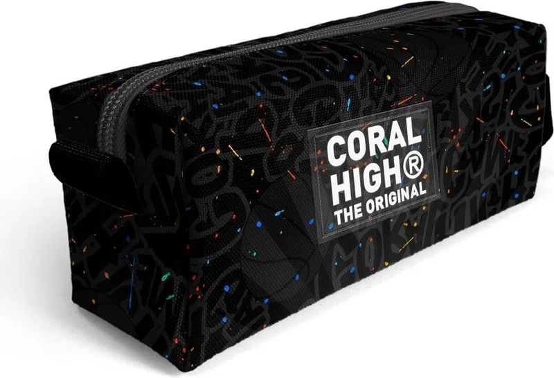 Yaygan Coral High Kids Gray Basketball Patterned Navy Blue Pencil Bag 22083