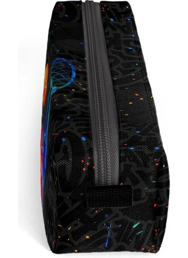 Yaygan Coral High Kids Gray Basketball Patterned Navy Blue Pencil Bag 22083