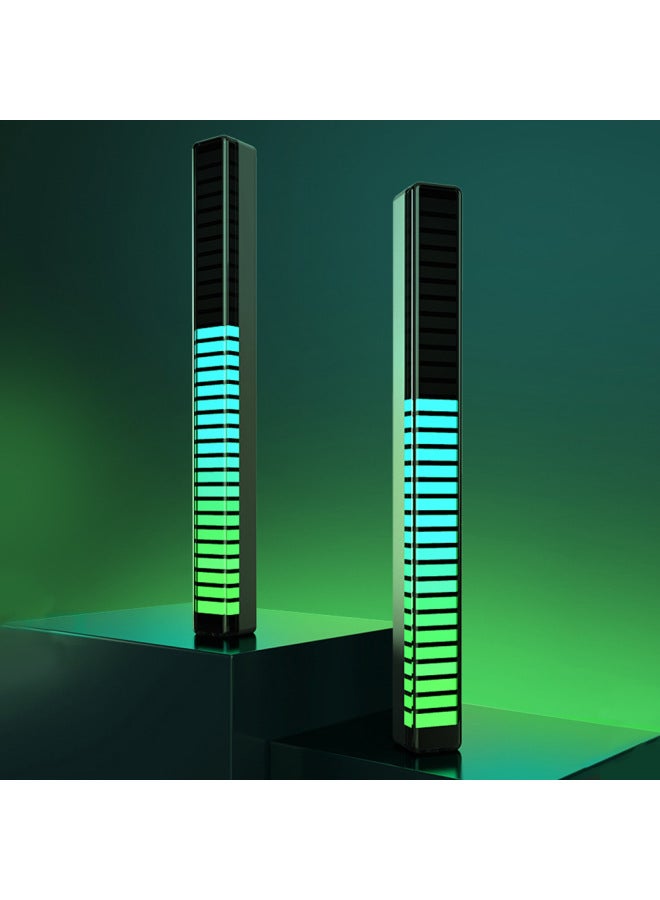 إسكدنيا أضواء LED بإيقاع موسيقى RGB تعمل بالصوت لأجهزة الكمبيوتر والسيارات ومصباح التقاط الصوت ثلاثي الأبعاد - اللون: 32 مادة المصباح 【أبيض + تطبيق】 - الأبعاد: 5 فولت (خط توصيل) - Image 5