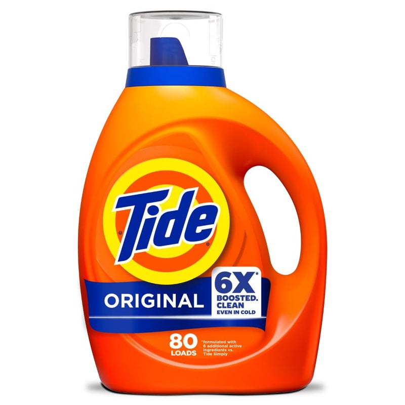 Tide Laundry Detergent Liquid, Original Scent, 80 Loads, 105 FL OZ, Works on 100% of Common Stains, Laundry Soap, Liquid Laundry Detergent - Image 1