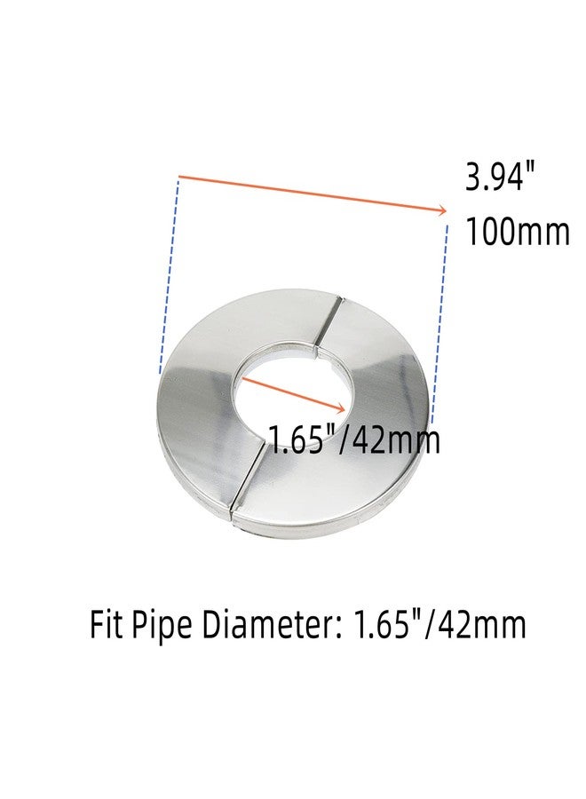 Tsnamay شفة تسنامي المنقسمة على الحائط، صفيحة دائرية من الفولاذ المقاوم للصدأ لأنابيب بقطر 1.65 بوصة/42 مم، عبوة من قطعتين - Image 2