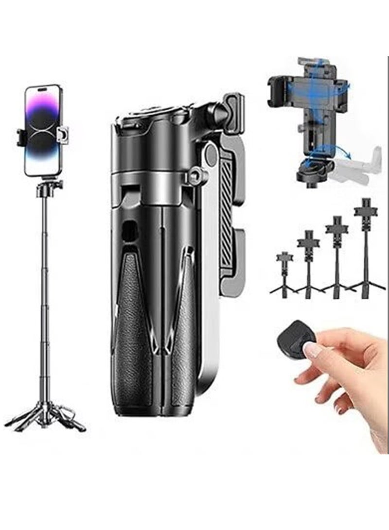 جيه ماري عصا سيلفي صغيرة مع جهاز تحكم عن بعد يعمل بالبلوتوث، حامل ثلاثي محمول 3 في 1، حامل هاتف يدور 360 درجة، مقبض خفيف الوزن قابل للطي، قابلة لإعادة الشحن من النوع C، مثالية للسفر والتدوين بالفيديو والبث المباشر - Image 2
