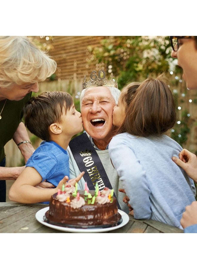 Hapdoo 60th Birthday Decorations, 60th Birthday Gifts for Him 60th Birthday Decorations Men Set- 60th Birthday King Crown and Sash, Happy 60th Birthday Party Favors Mens 60th Birthday Gift Ideas - Image 5