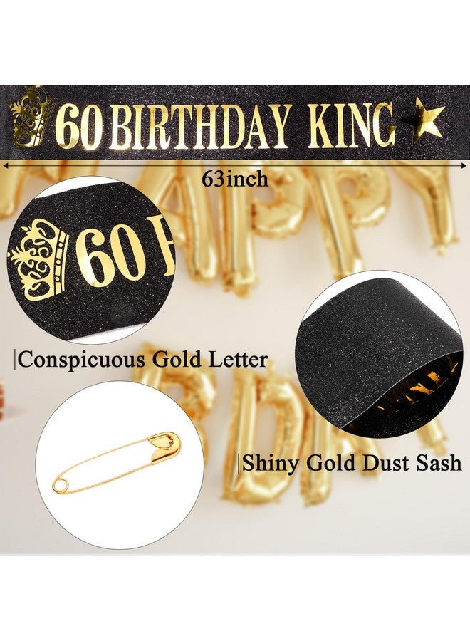 Hapdoo 60th Birthday Decorations, 60th Birthday Gifts for Him 60th Birthday Decorations Men Set- 60th Birthday King Crown and Sash, Happy 60th Birthday Party Favors Mens 60th Birthday Gift Ideas - Image 3