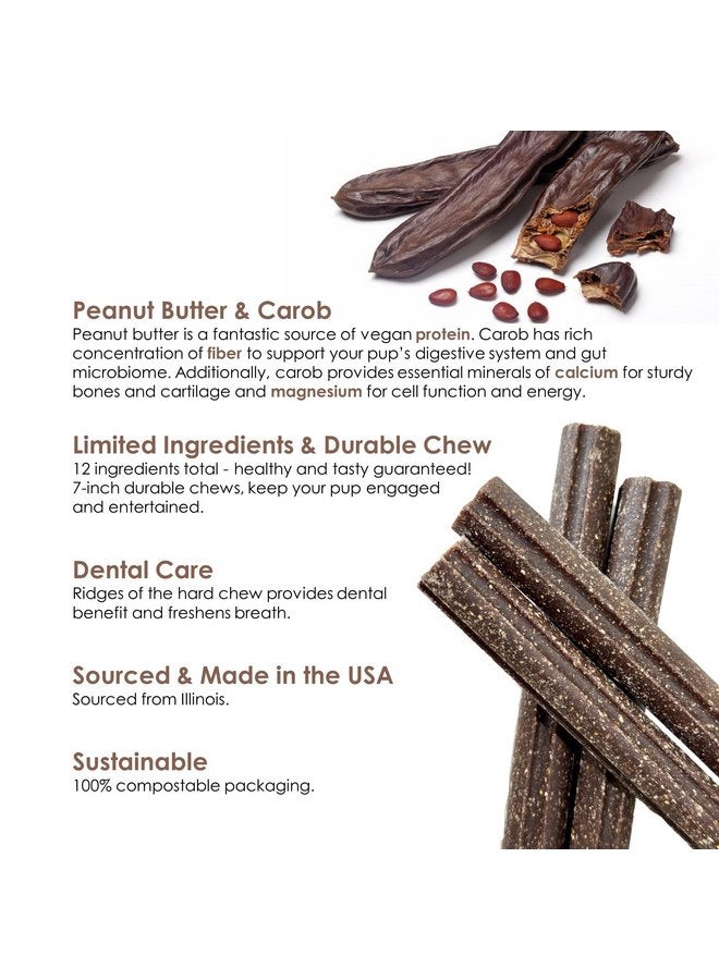 Black Fox BLACK FOX Peanut Butter & Carob Dental Treat Sticks Vegan Dog Treats | 2.2 lb | 14 Durable Dental Chew Sticks | Limited Ingredients, Healthy, All Natural, Human Grade, Recyclable Packaging - Image 3