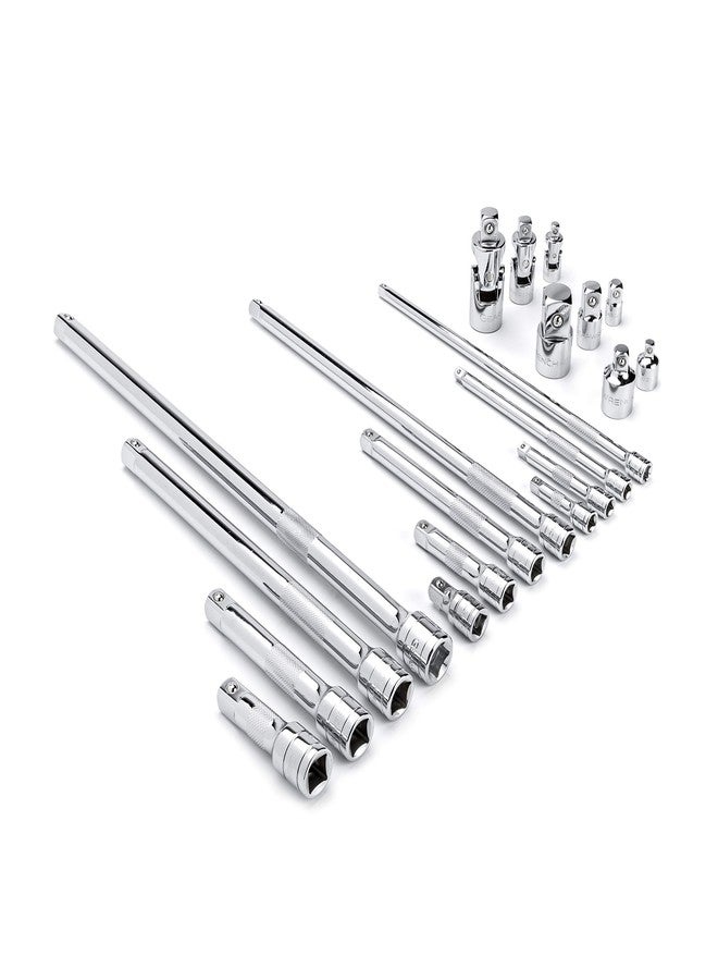 GEARWRENCH 20 Piece 1/4", 3/8", 1/2" Drive Extension, Universal Joint and Adapter Set - 81315A-07 - Image 1