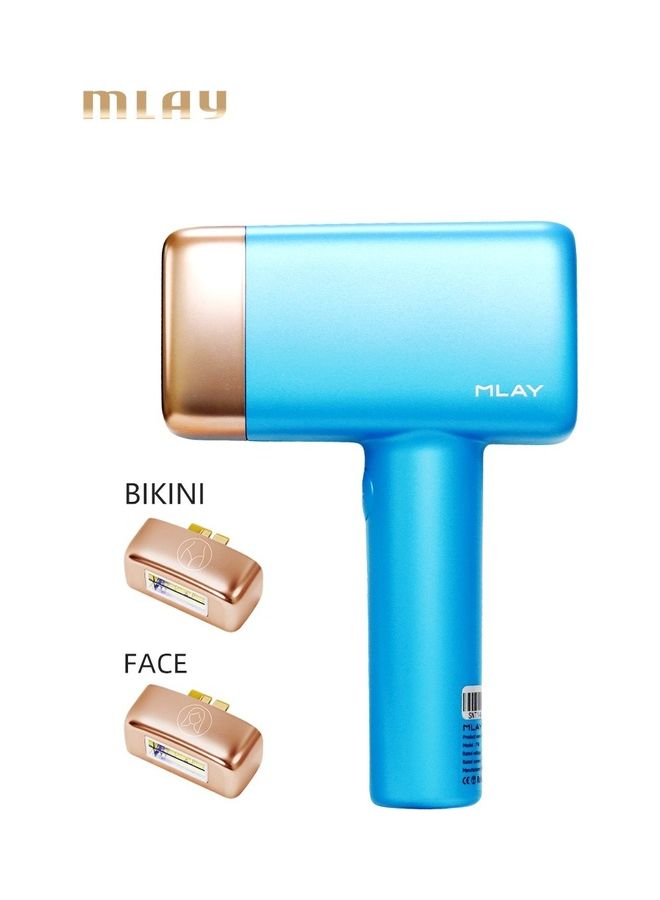 MLAY T14 IPL Hair Removal with Face Bikini Lamp, 3℃ Cold Compress/5-Levels/500000 pulses Painless Fast Hair Removal Device Blue - Image 1