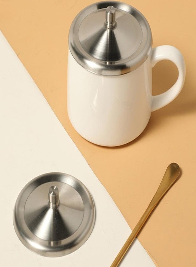 Hemoton 2pcs Cup Lid Cups with Lids Covers Water Beverage Mug Lid Travel Mug Cover Lids for Cups Mugs with Tumbler Travel Mugs for Cup Cover Stainless Steel Silver - Image 5