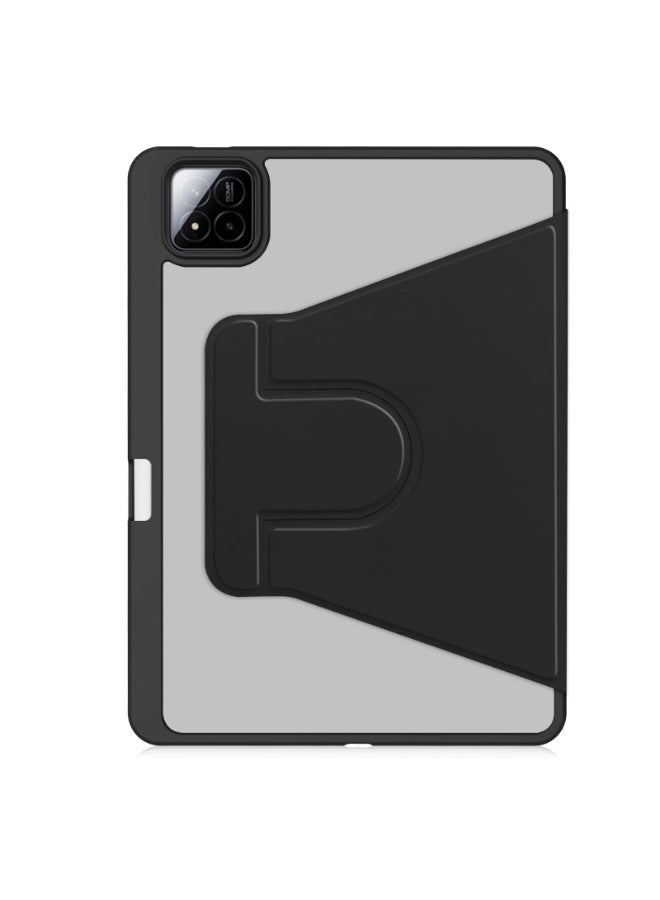for xiaomi Pad 7/Pad 7 Pro Case Cover, Tablet Protective Case With Pen Slot, Acrylic 360 ° Rotating Design, Automatic Wake-up/sleep, Soft Leather, Black  - Image 1