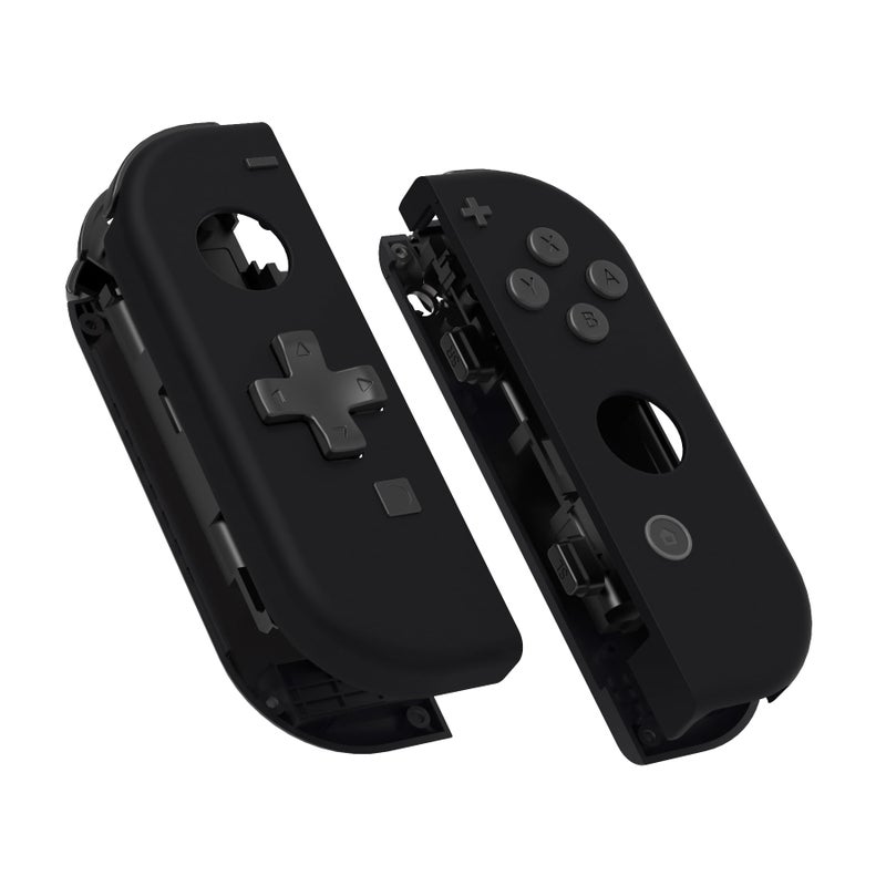 eXtremeRate Soft Touch Black Joycon Handheld Controller Housing DPad Version with Full Set Buttons DIY Replacement Shell Case for Nintendo Switch Switch Oled JoyCon Console Shell NOT Included - Image 2