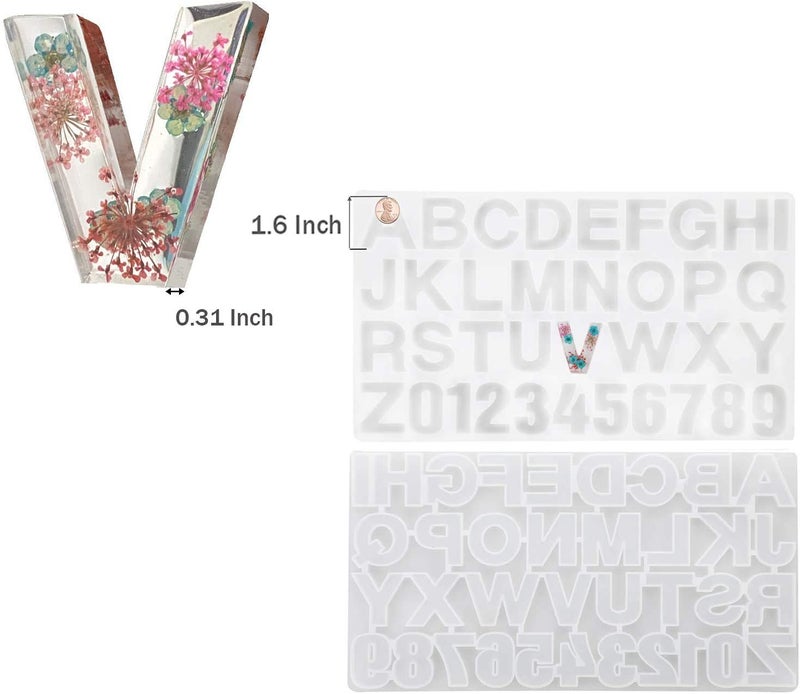 Artool NOLAAI Artool A30 Alphabet Mold, Creative DIY Multipurpose Transparent Silicone keychain jewellery Pendant Mold Without Hole (Alphabet Numbers, 36 X 19 cm) Alphabet Mold for Resin, Silicone Letter Molds - Image 2
