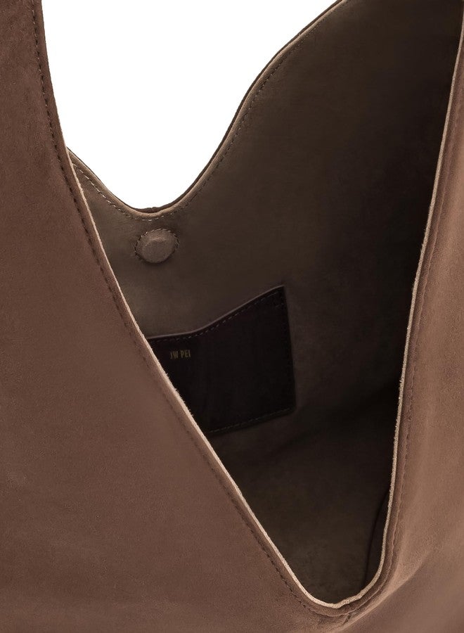 جي دبليو بي حقيبة هوبو دارا من الجلد السويدي الصناعي للنساء من JW PEI - بني موكا - Image 2