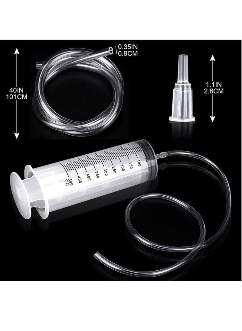Generic - Plastic Syringe with Tube 500ml Extra Large Syringe with Tubing and Tip Adapter Safe and Individually Sealed Ideal for Industrial Use Science Labs Watering Glue Dispensing Horse Feeding - Image 1