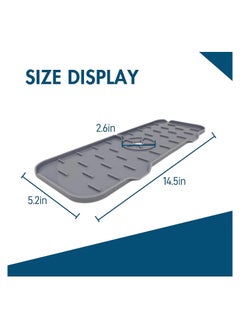 None/Brand Silicone Faucet Mat Kitchen and Bathroom Sink Splash Guard Handle Drip Catcher Tray Countertop Protection Rubber Drying Pad.(14.5X5.2X0.19inch, 1 pc. Grey)  - Image 3