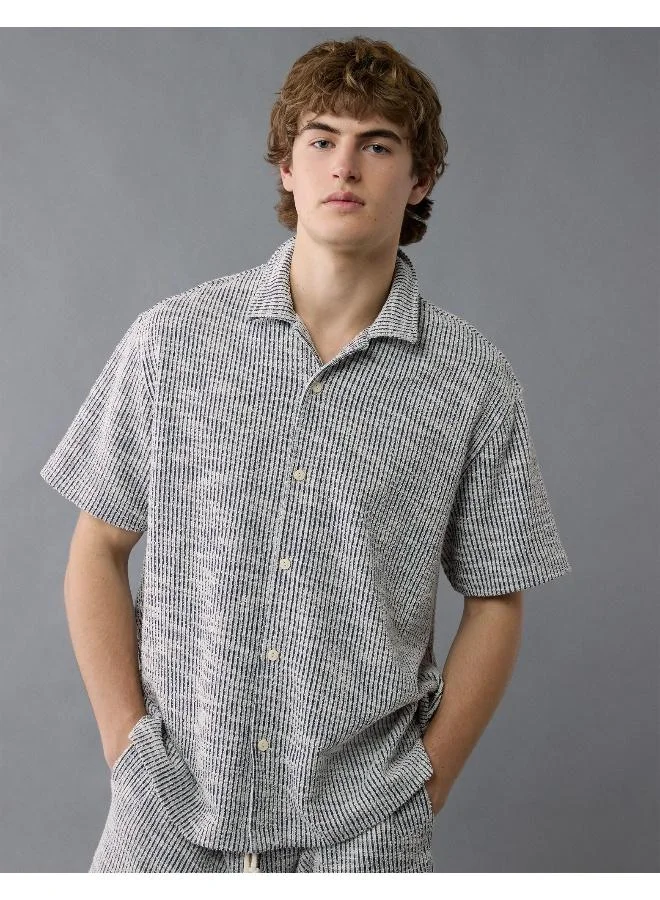 AE Textured Button-Up Camp Shirt