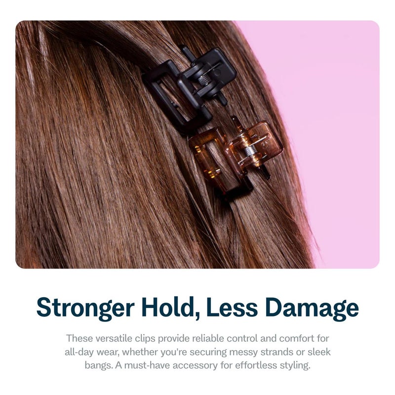 Gimme Beauty Mini Square Claw Clip Set - Small Hair Accessories - Perfect for Bangs & Fine Hair - Firm, Tension-Free Hold for Everyday Hairstyles - 12 Pack - Image 4