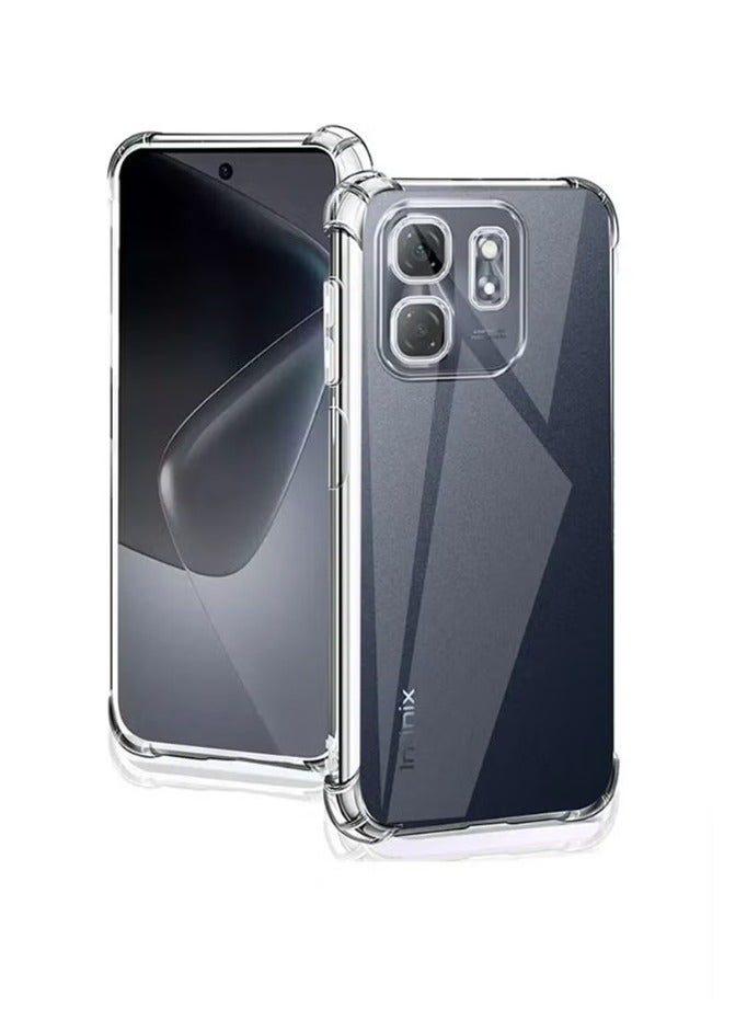 2 in 1 Infinix Smart 9 4G Phone Case Cover  Screen Protector - Shockproof Clear Slim TPU Protective Phone Cover  Full Coverage Delicate Touch Tempered Glass Screen Protector for Infinix Smart 9 4G