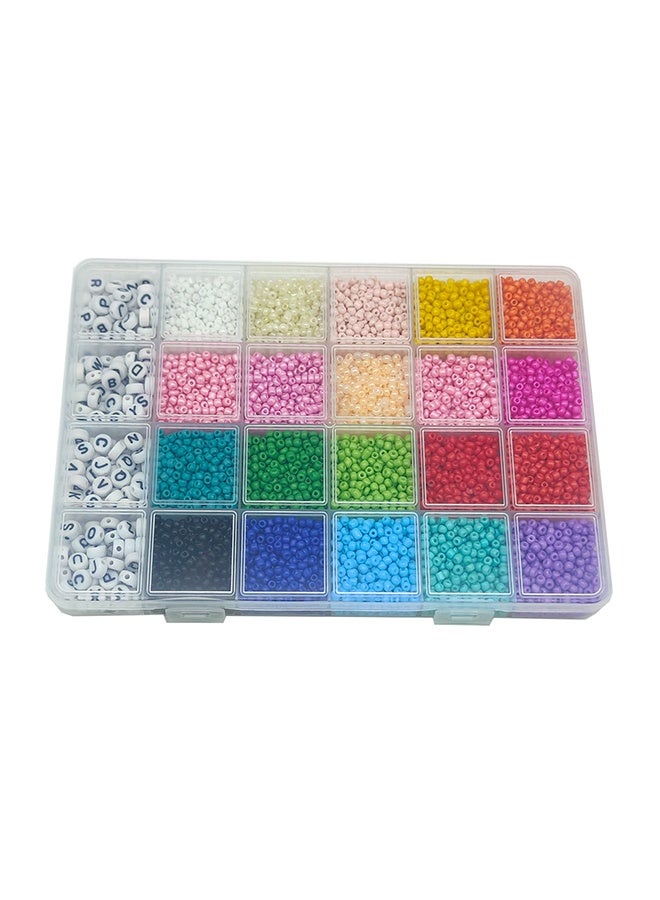 Small Colourful Bracelet Beads With A-Z Alphabet Letter DIY Bead Making Kit With Rope - Image 1