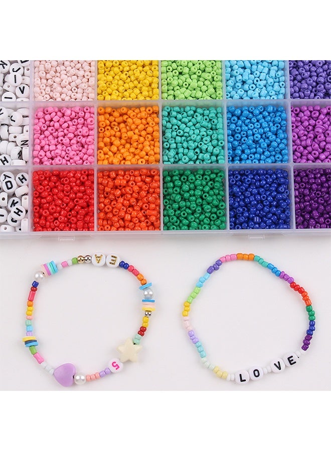 Small Colourful Bracelet Beads With A-Z Alphabet Letter DIY Bead Making Kit With Rope - Image 4