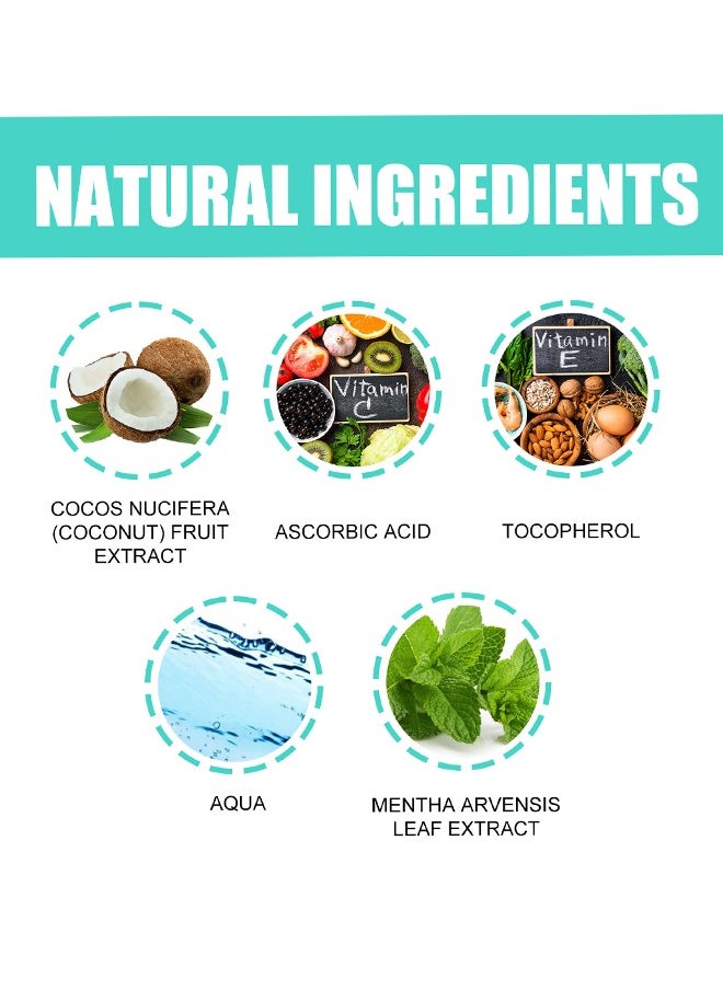 ORALHOE - Coconut + Mint Pulling Oil -  Fresh Breath Teeth Whitening Mint Pulling Mouthwash Natural Essential Oil Mouthwash with Tongue Scraper 100ml - Image 1