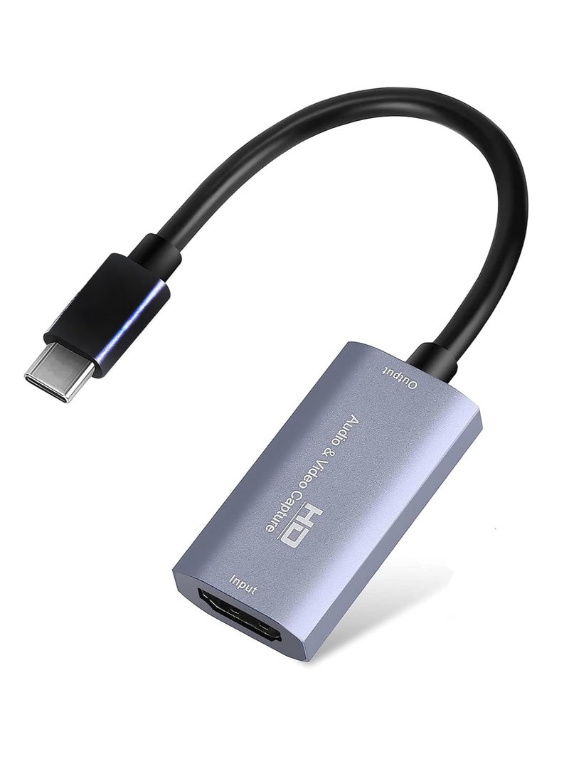 بطاقة التقاط الصوت والفيديو، USB3.0 HDMI إلى USB C، التقاط 4K 1080P 60FPS مع محول Type-C لأجهزة تسجيل الفيديو المباشر للألعاب، لنظام التشغيل Windows Mac OS OBS Zoom  - Image 1