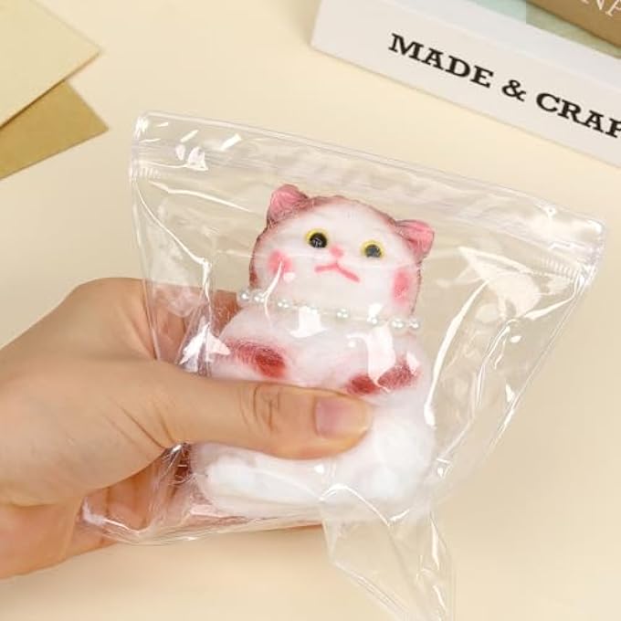TMHAI Taba Squishy Cat 3 Pack, 3.5" Big Fufu Kitty Fidget Squeeze Toys, Cute Kawaii Soft Stress Anxiety Relief Toys for Adults Kids Teens - Image 5