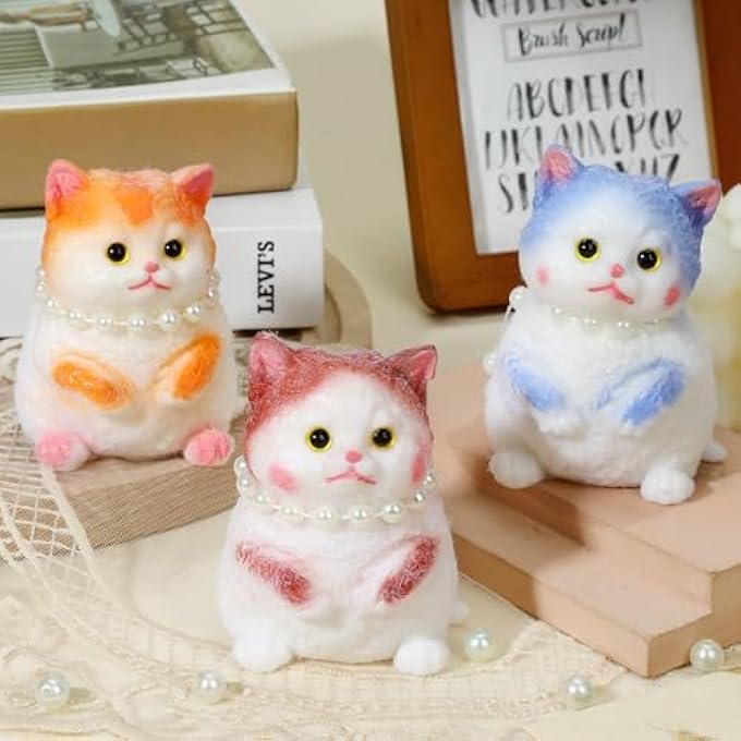 TMHAI Taba Squishy Cat 3 Pack, 3.5" Big Fufu Kitty Fidget Squeeze Toys, Cute Kawaii Soft Stress Anxiety Relief Toys for Adults Kids Teens - Image 1
