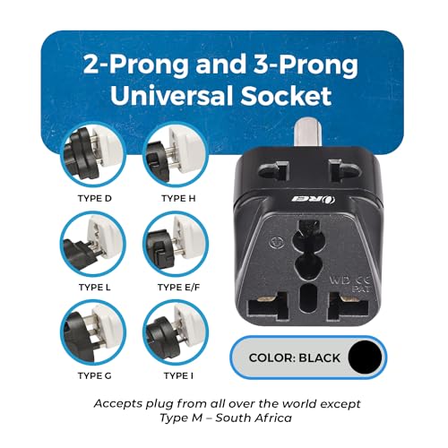 OREI UK to India Adapter Plug - 2 in 1 Type D US to India Converter Plug - Universal Input (UK, USA, Canada, EU & More) - CE & Rohs Certified - Image 3