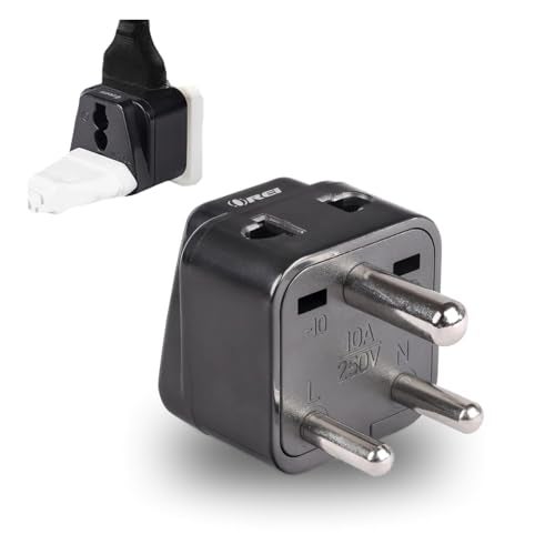 OREI UK to India Adapter Plug - 2 in 1 Type D US to India Converter Plug - Universal Input (UK, USA, Canada, EU & More) - CE & Rohs Certified - Image 1