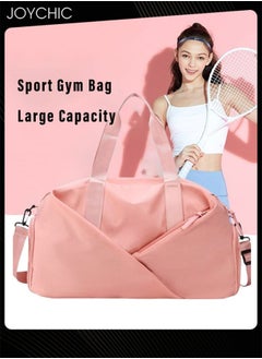 Joychic Solid Pattern Swim Messenger  Shoulder Bag Large Capacity Gym Sack Sport Bag with Dry Wet Separated Pocket for Women Sport, Yoga Travel Fitness Black  - Image 1